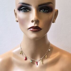 Charming Gold and Red Women's Necklace